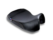 Sargent Cycle Products new Performance Plus front motorcycle seat for the BMW R 1300 GSA with DTx, Gripzones, and Racing Red Welt, low version.